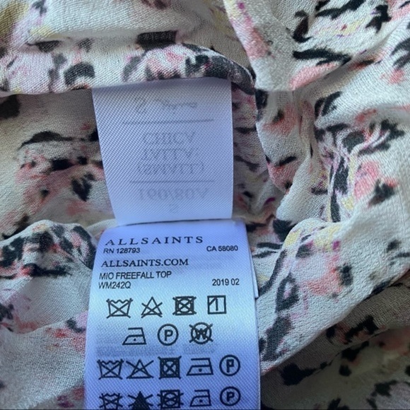 NWT AllSaints Mio Freefall Floral Blouse Top - Size Small - Picture 9 of 11